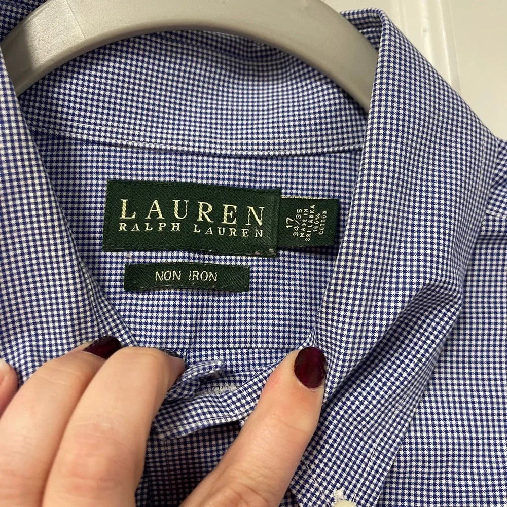 Excellent used condition men’s neck size 17 Lauren by Ralph Lauren dress shirt - Picture 2 of 5